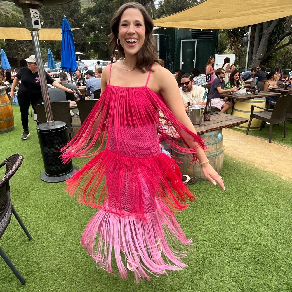 Vibrant Pink Fringe Dress